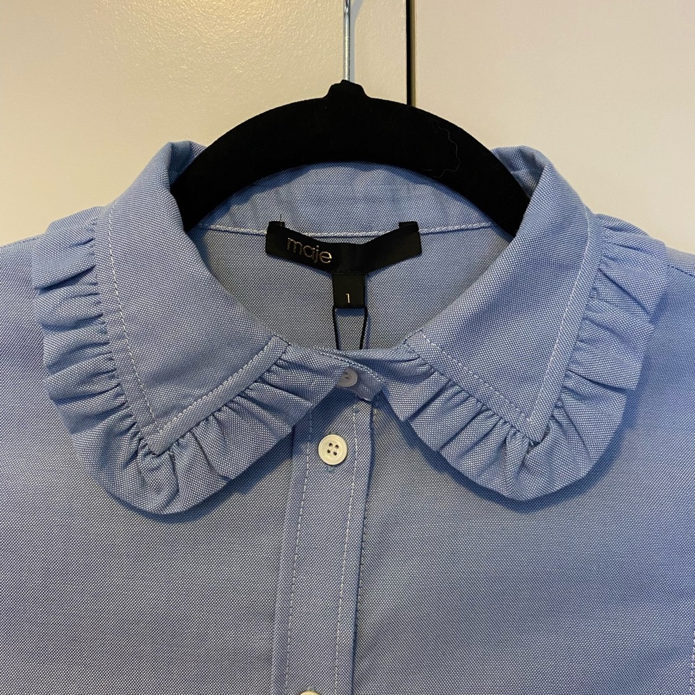 Maje Ruffled Collar Blouse - Fall 2021 - Picture 4 of 5